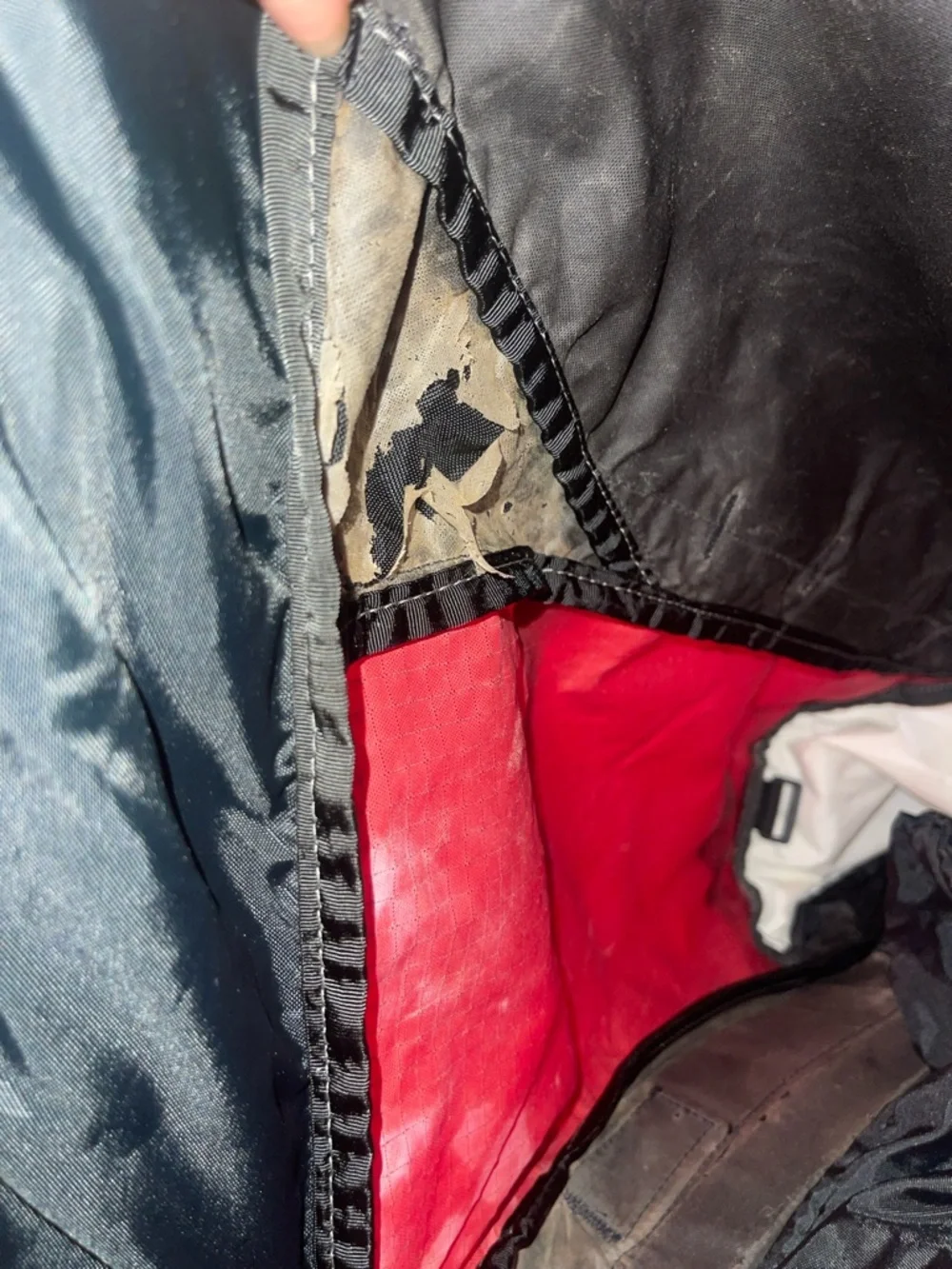 Arc'teryx Black and Red Backpack with Gray Straps